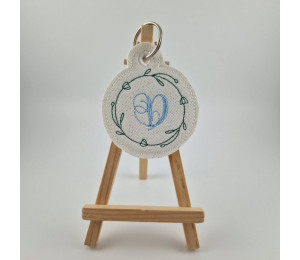 2€ ZUSATZTÜRCHEN 16. Dezember - Stickserie - ITH Anhänger Blumenrahmen Monogram